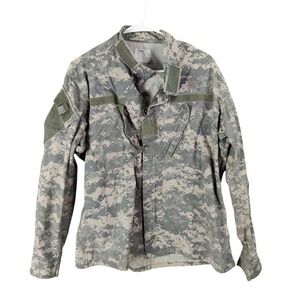 UNICOR Mens Woodland Camo Gorpcore Military ACU Combat Uniform Jacket M Ripstop